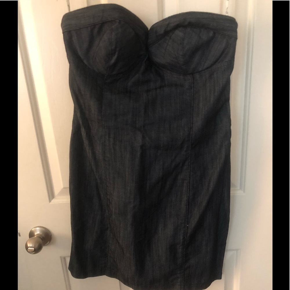Denim strapless dress